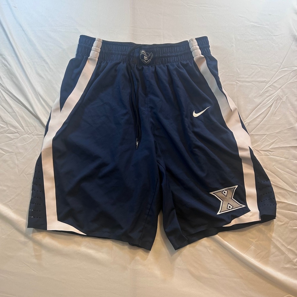 Nike Xavier Musketeers Basketball Shorts Mens Navy Blue Team Issued 2015-16 XL